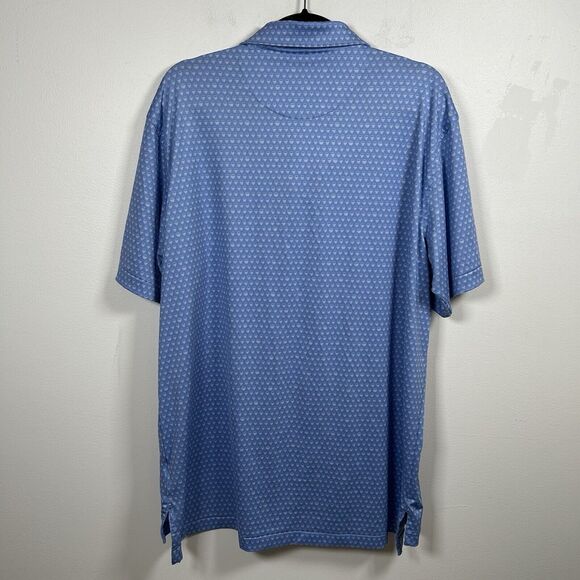 Peter Millar Summer Comfort Polo Mens Large Blue Seeing Double Performance Skull - Picture 4 of 7